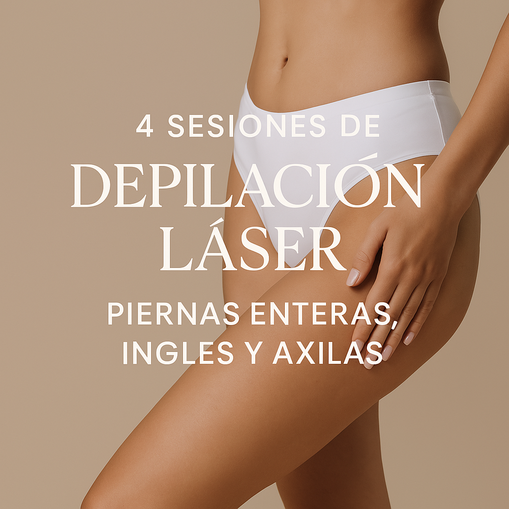 4 sesiones de Depilación Laser: Piernas enteras, Ingles y Axilas.
